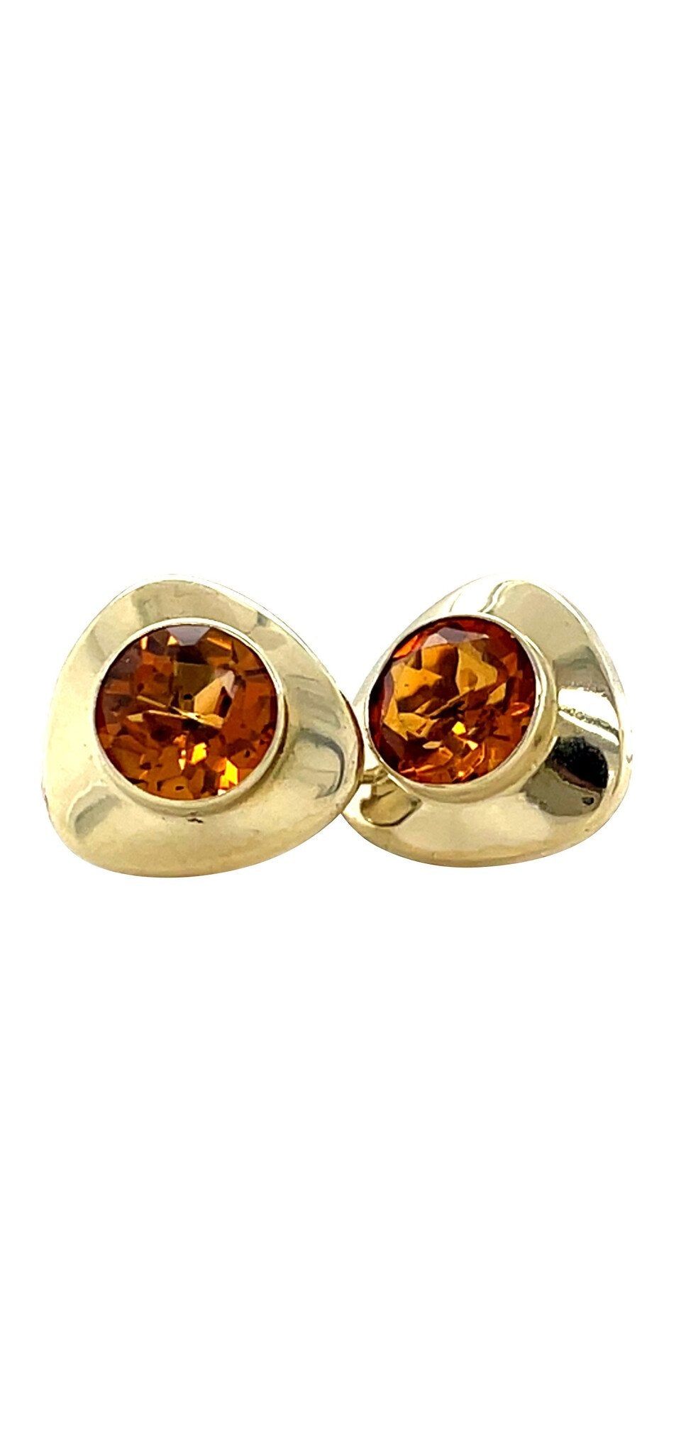 Vintage 14K Gold Stud Earrings with Citrine